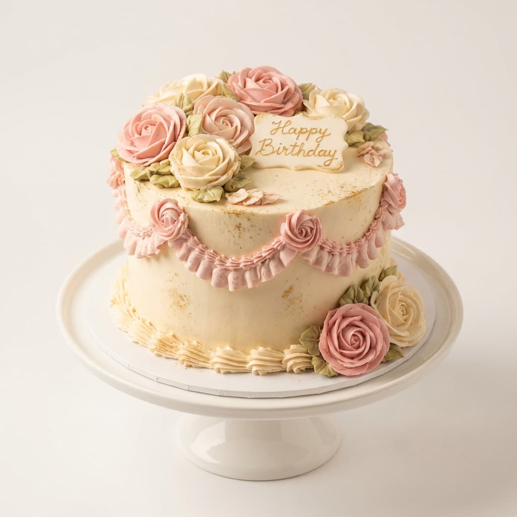 Vintage Gül Pastası